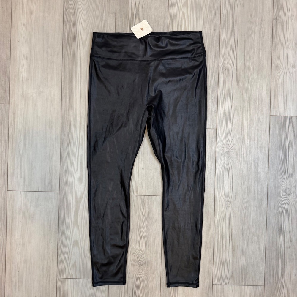 NWT Fabletics Anywhere Motion365+ Shine High-Waisted Leggings Black XL